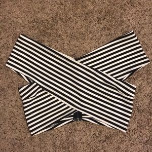 Colorfast apparel off-shoulder crop top